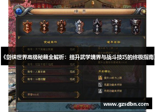 《剑侠世界高级秘籍全解析:提升武学境界与战斗技巧的终极指南》 《剑侠世界高级秘籍全解析:提升武学境界与战斗技巧的终极指南》